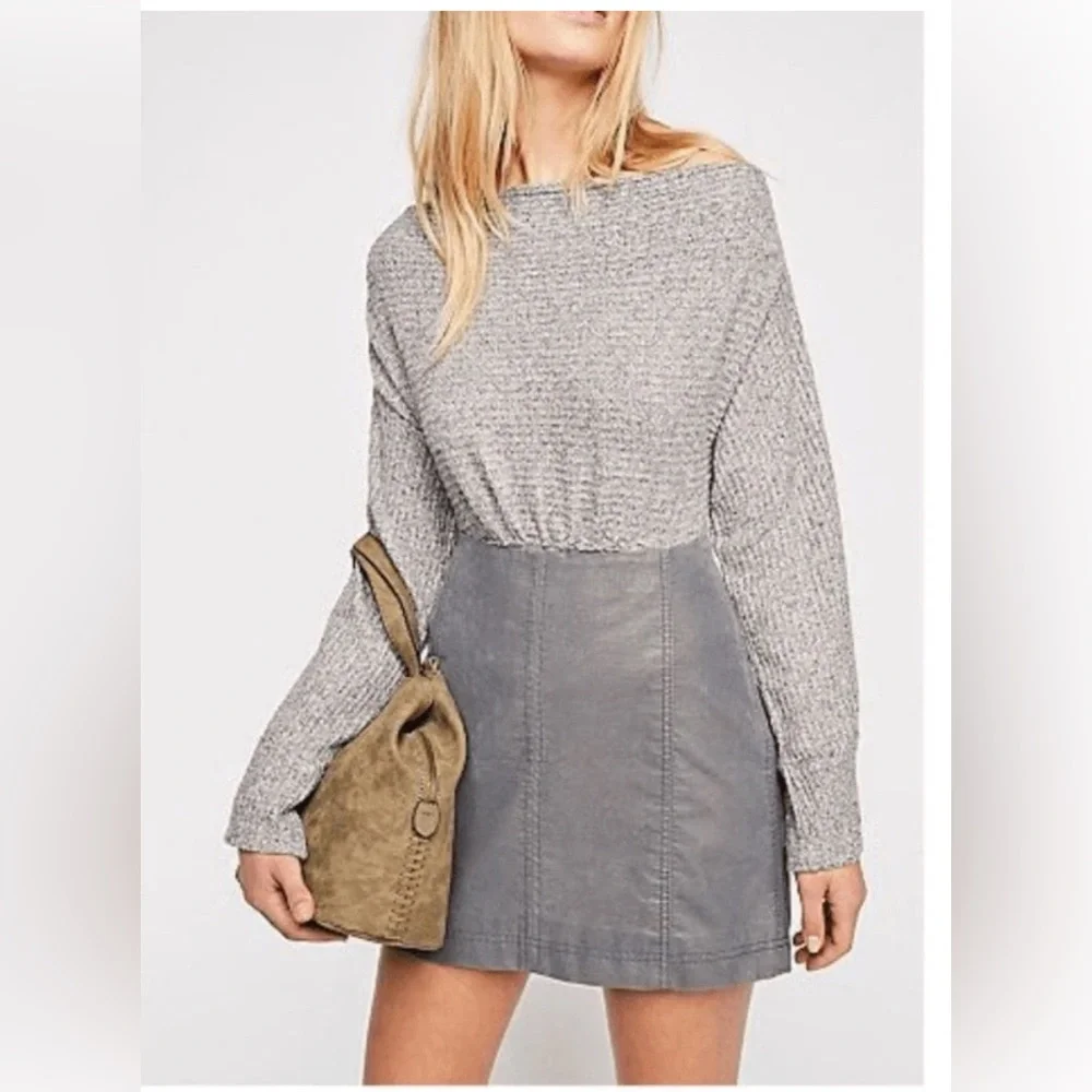 Free People Modern Femme Vegan Suede Mini Skirt